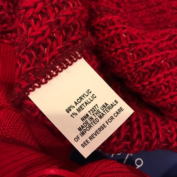 Apt 9 Red Tango Tunic Sweater With Infinity Scarf NEW Womens Plus Size 0X 14W - Picture 12 of 13